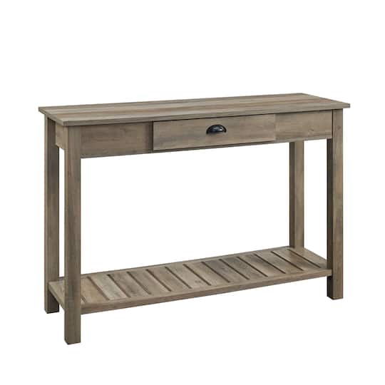Walker Edison Gray Wash Country Entry Table